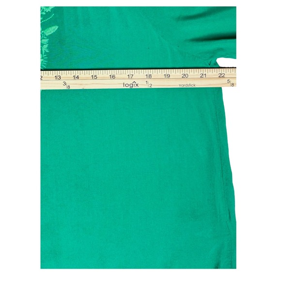 Sonoma Blouse Top Womens Embroidered Floral Keyhole-Neck‎ Tassel-Tie Large Green - Picture 6 of 8